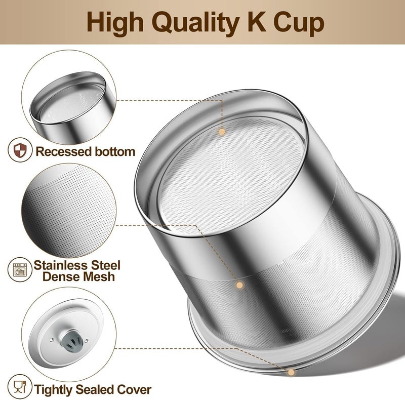 RETHONE Reusable K Cup for Keurig: Stainless Steel K Cup Coffee Pods Compatible with Keurig 1.0 & 2.0 Coffee Makers Machine, BPA-Free Refillable Coffee Filters with Tight Seal, Easy to Clean - Image 2